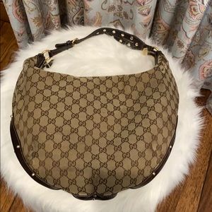 💎💎Gucci Monogram Studded Pelham Hobo Bag!!❤️